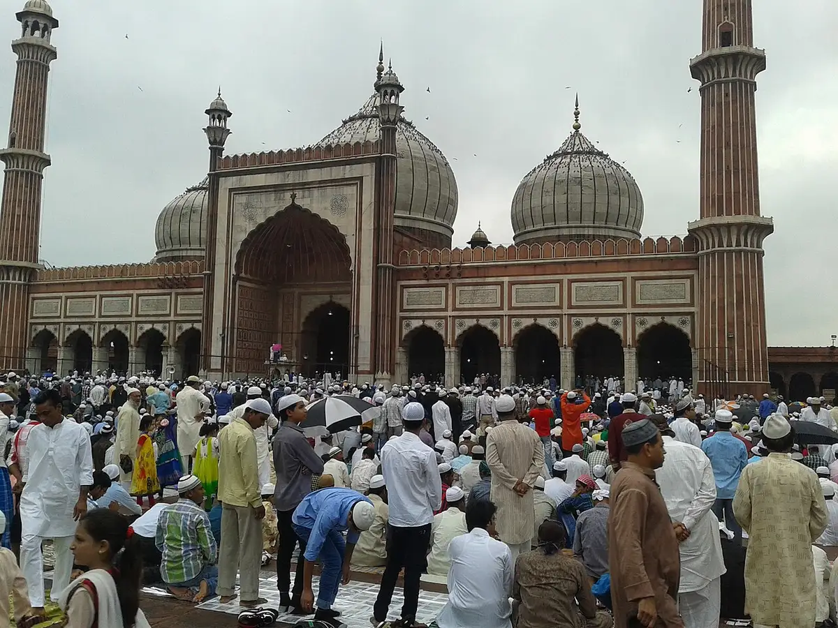 Worshippers gathered for Eid prayers at Jama Masjid, Delhi